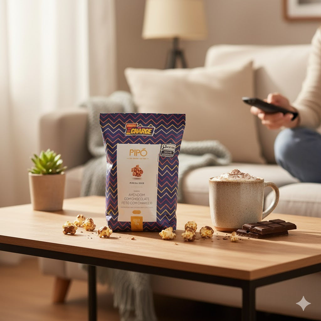 Pipoca Doce Charge Amendoim e Chocolate 90g Pipó