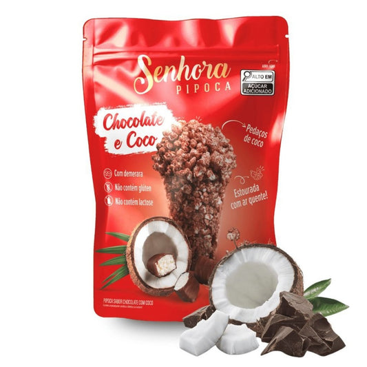 Pipoca Doce Sabor Chocolate e Coco 90g Senhora Pipoca