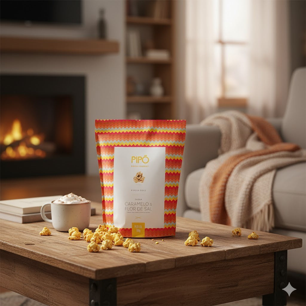 Pipoca Doce sabor Caramelo e Flor de Sal 90g Pipó