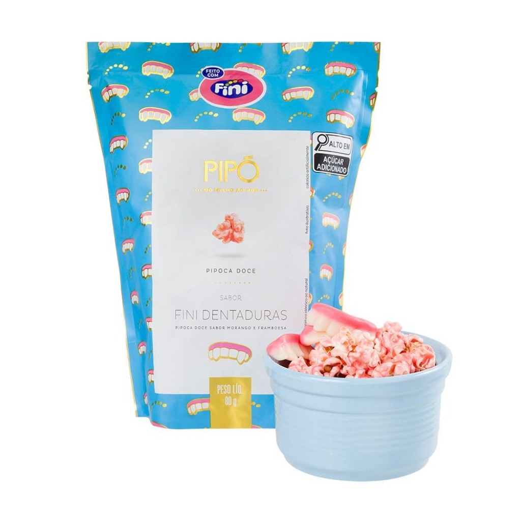 Pipoca Doce sabor Fini Dentaduras 80g Pipó VENC 06/06/2026