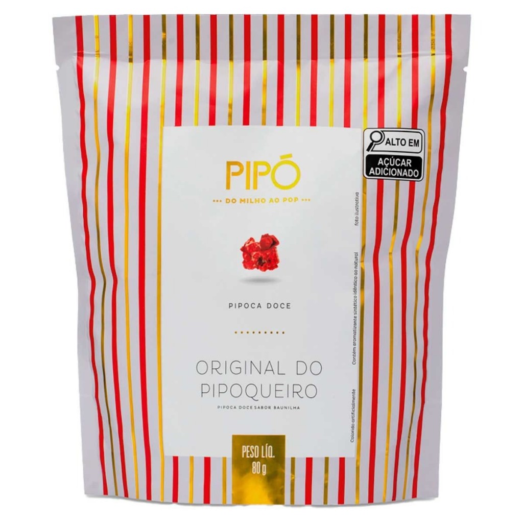 Pipoca Doce sabor Original do Pipoqueiro 80g Pipó