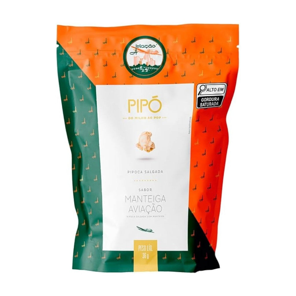 Pipoca Salgada sabor Manteiga Aviação 36g Pipó