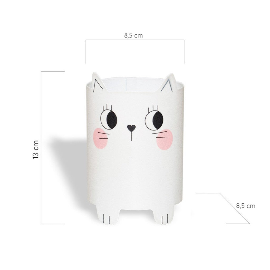 Porta Caneta Torre Gata Mimi Branco Geguton