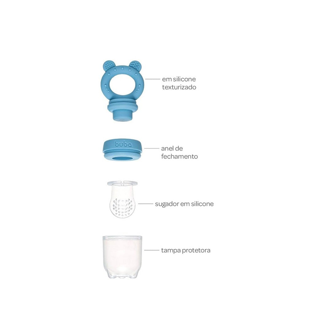 Porta Frutinhas em Silicone Ursinho Azul Buba