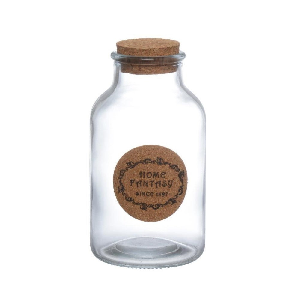 Pote Bergamo Vidro com Tampa em Cortiça 9,5x18,5cm Hauskraft