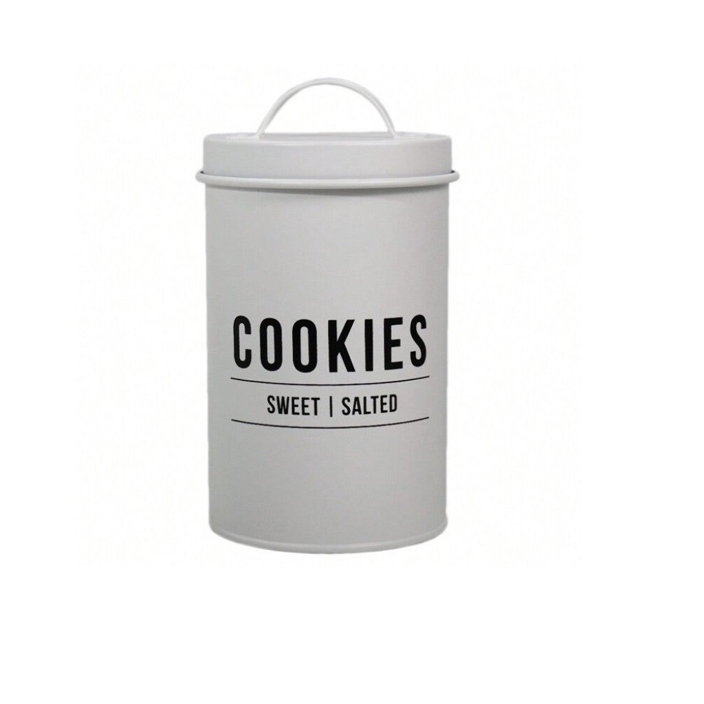 Pote Biscoito Manhattan em Aço Galvanizado Branco 1,7L Hauskraft