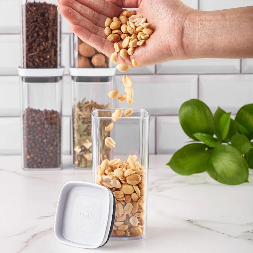 Pote Hermetico Acrilico Quadrado 340ml Ou