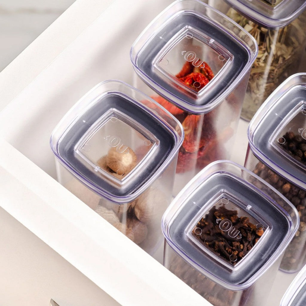 Pote Hermetico Acrilico Quadrado 340ml Ou