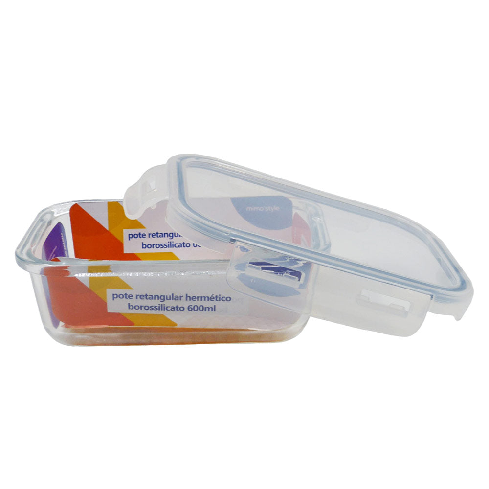 Pote Retangular Boro 600ml