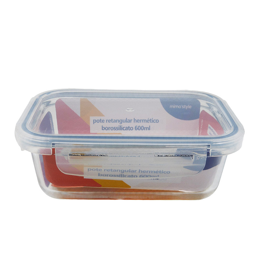 Pote Retangular Boro 600ml