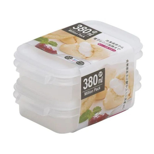 Pote de Plastico Retangular Transparente 2 Peças 380ml Jirosan