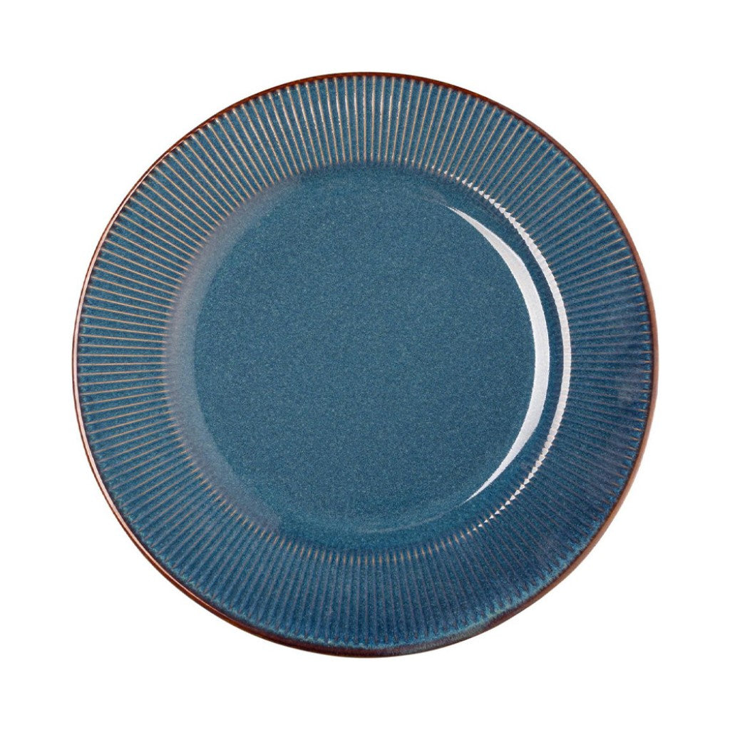 Prato Raso de Ceramica Linear Azul 27cm Lyor