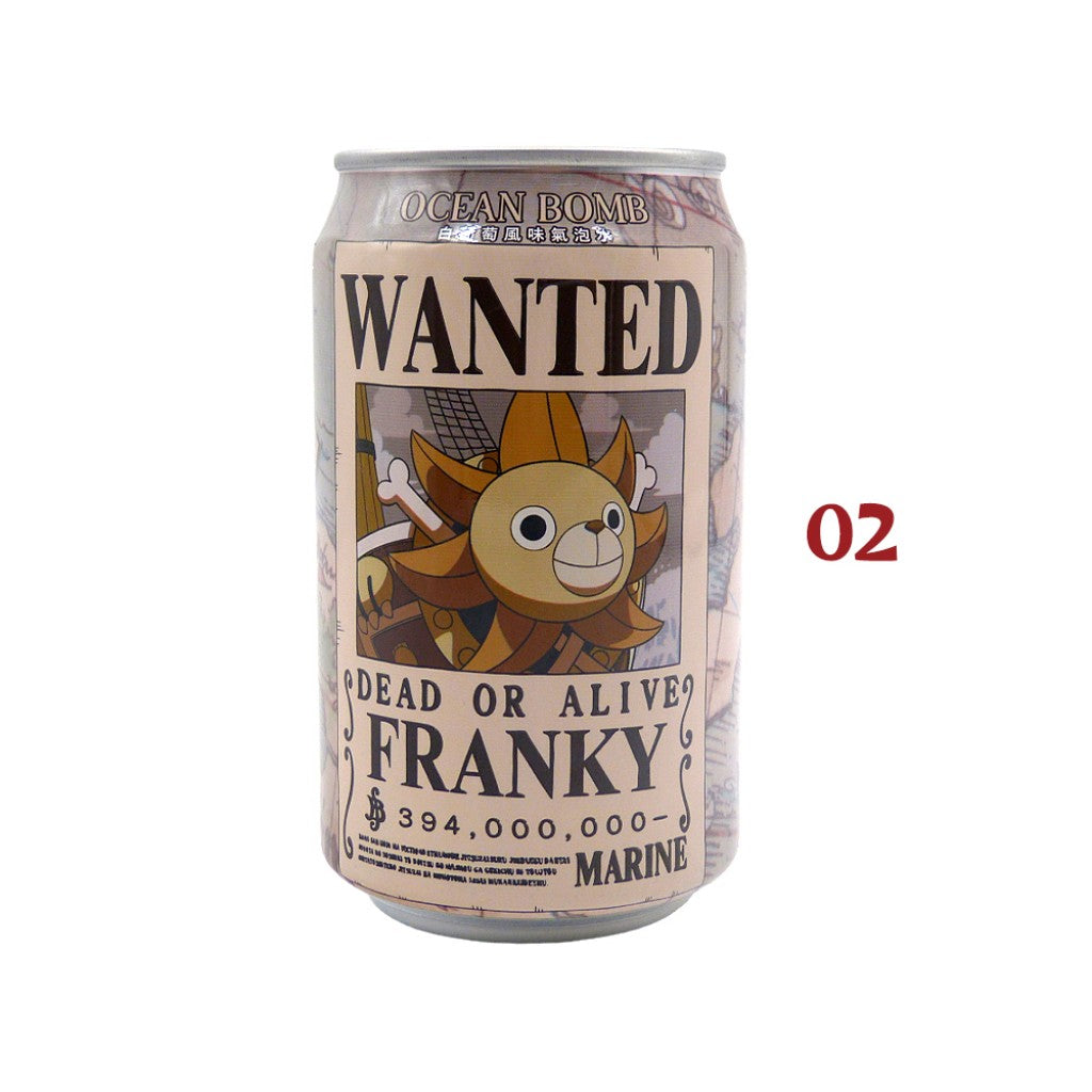 Refrigerante Ocean Bomb One Piece Sabor Uva Branca 330ml Lata Colecionável