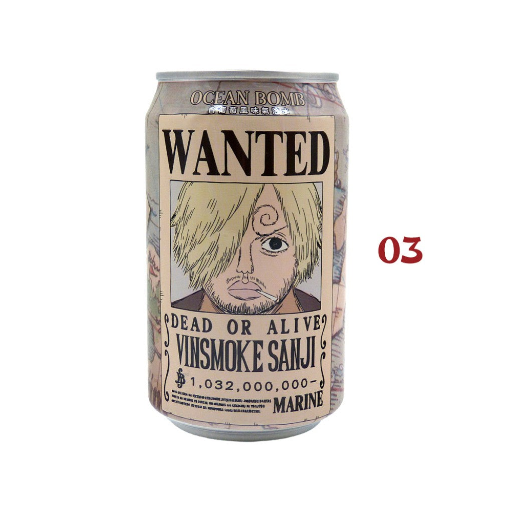 Refrigerante Ocean Bomb One Piece Sabor Uva Branca 330ml Lata Colecionável