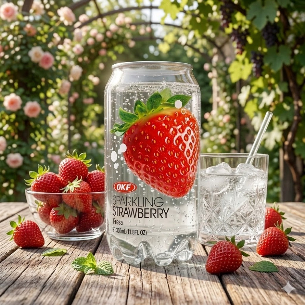 Refrigerante Sparkling Sabor Morango 350ml OKF