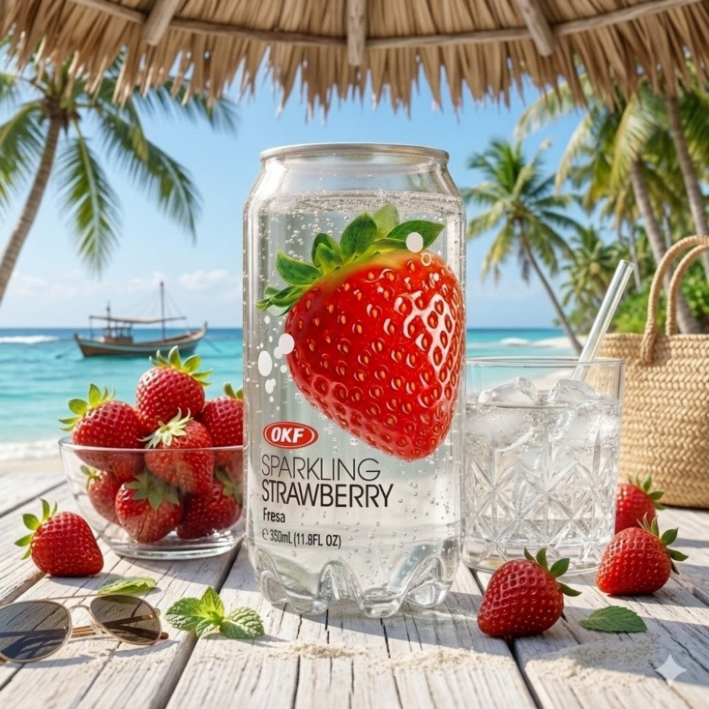 Refrigerante Sparkling Sabor Morango 350ml OKF