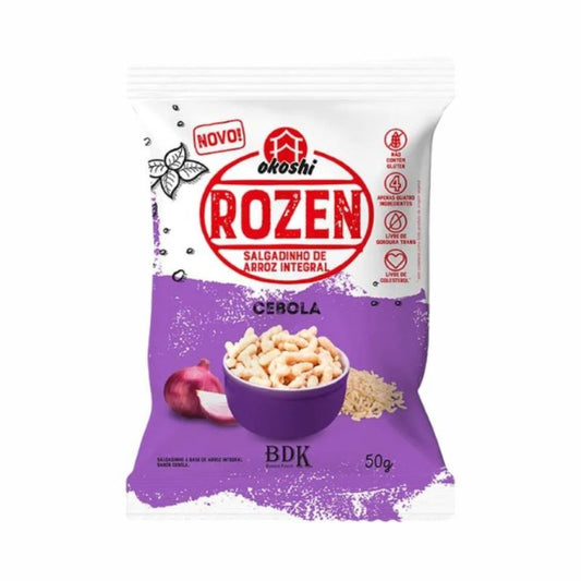 Rozen Salgadinho de Arroz Integral Cebola 50g Okoshi