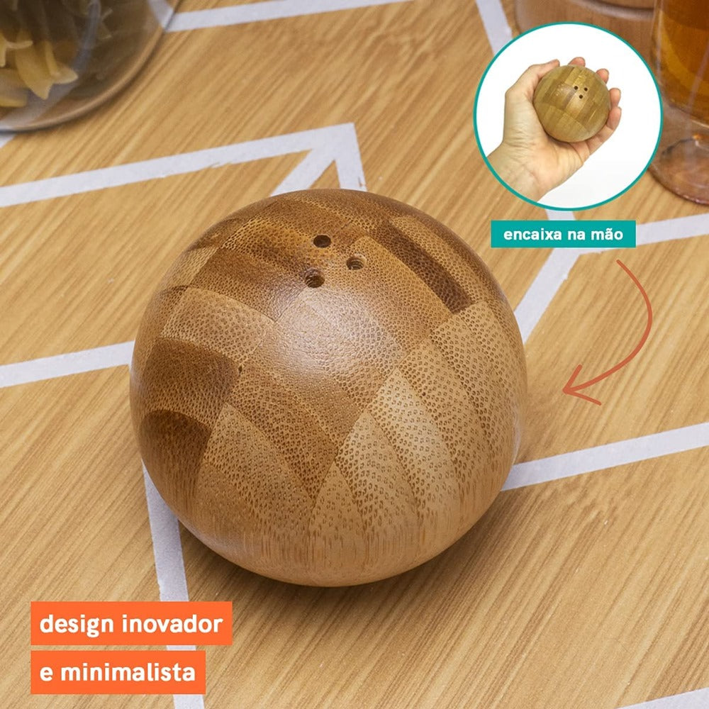 Saleiro Esferico em Bambu 7cm