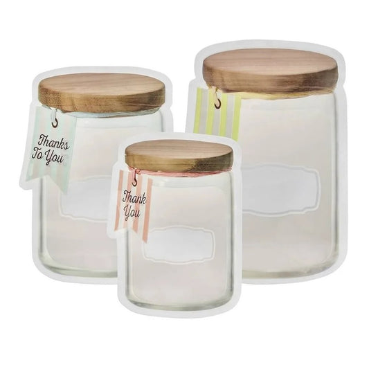 Saco Reutilizável Ziplock Pote com Etiqueta 3 Peças