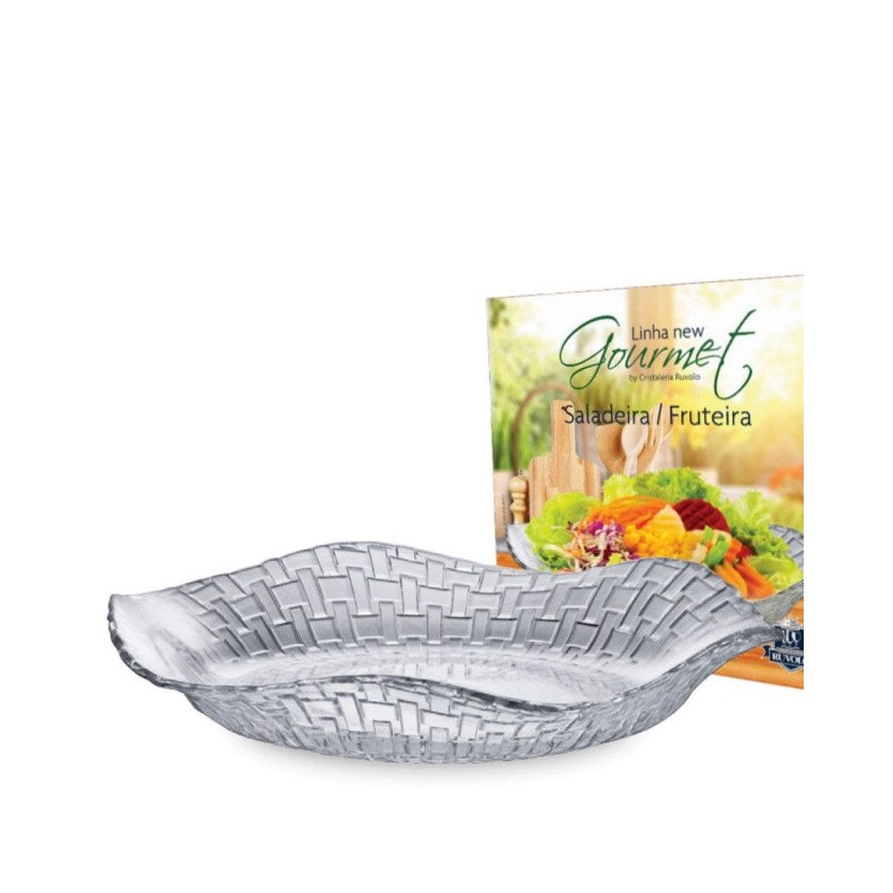 Saladeira/Fruteira em Vidro 32cm Cristaleria Ruvolo