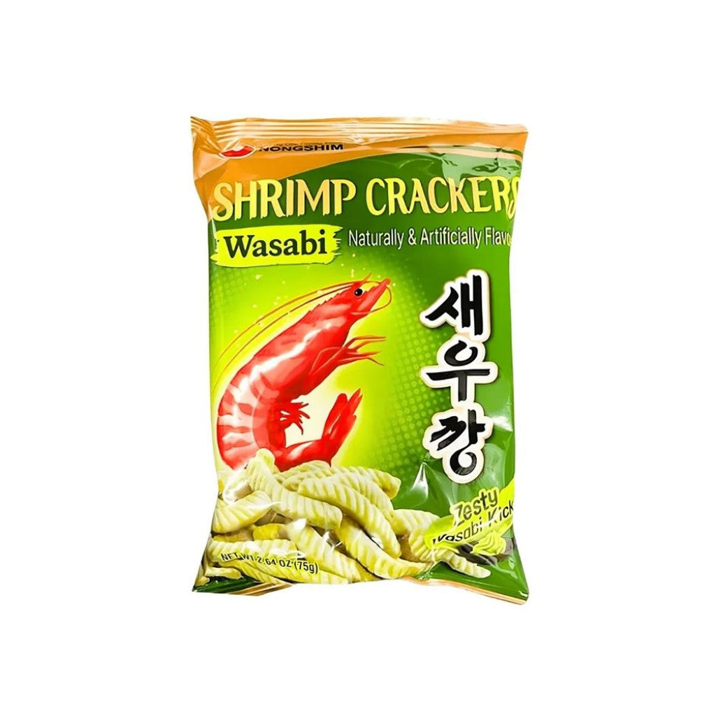 Salgadinho de Camarão com Wasabi Nongshim  Shrimp Crackers Oriental 75g