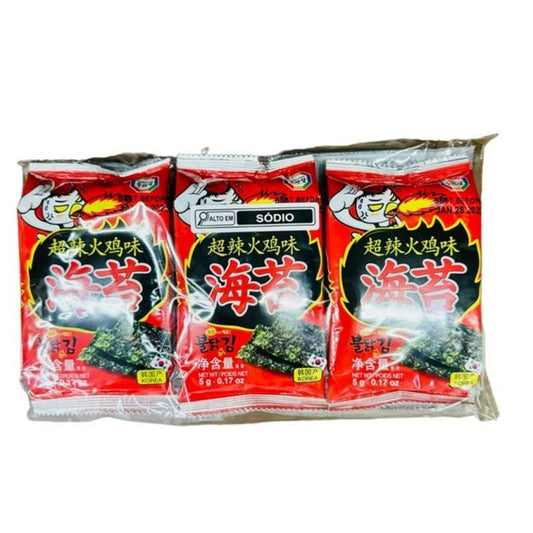 Snack Alga Marinha Sabor Frango Picante 15g Surasang