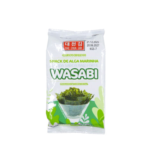 Snack de Alga Marinha Sabor Wasabi Okazunori 4g Tokyo Foods