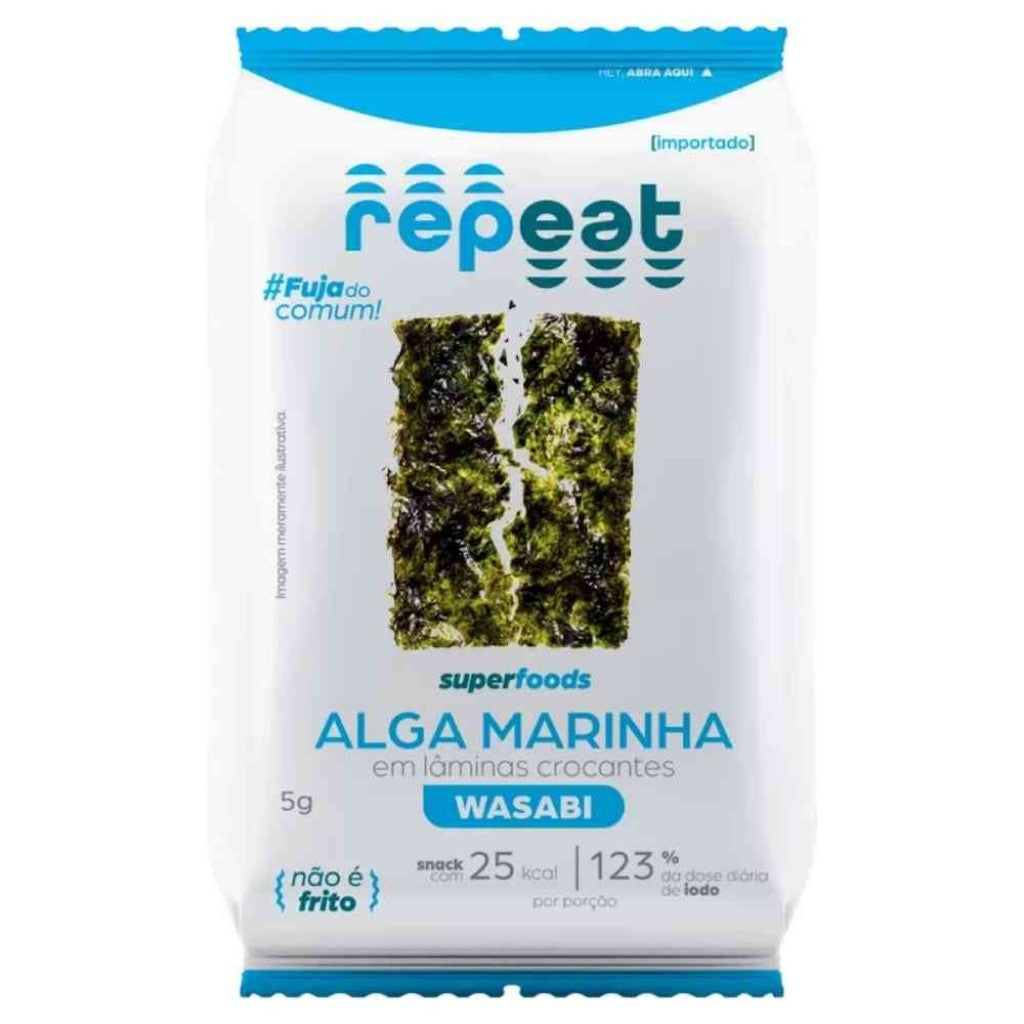 Snack de Alga Marinha Wasabi 5g - Repeat