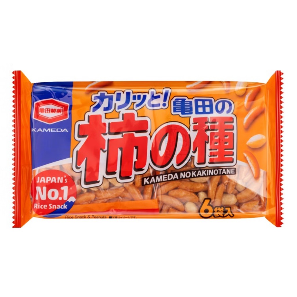 Snack de Arroz e Amendoim Kaki no tane190g Kameda