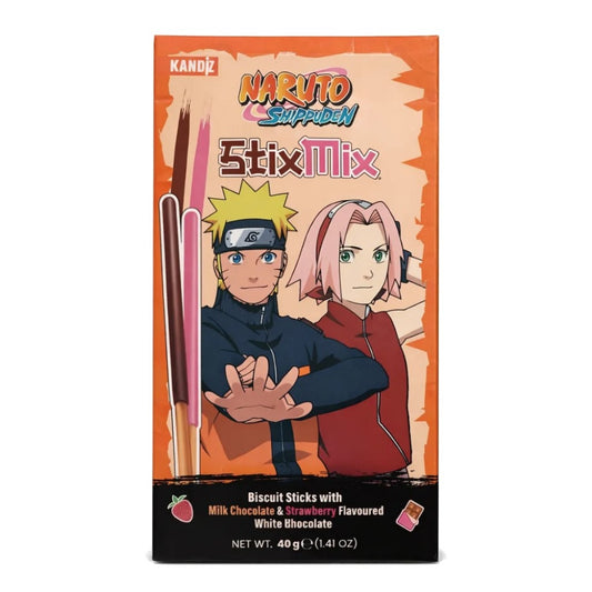 Sticks Coberto com Chocolate e Morango StixMix Naruto Shippuden 40g Kandiz