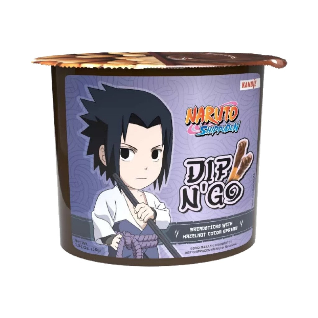 Sticks com Creme de Avelã e Cacau Dip N’Go Naruto Shippuden 55g Kandiz