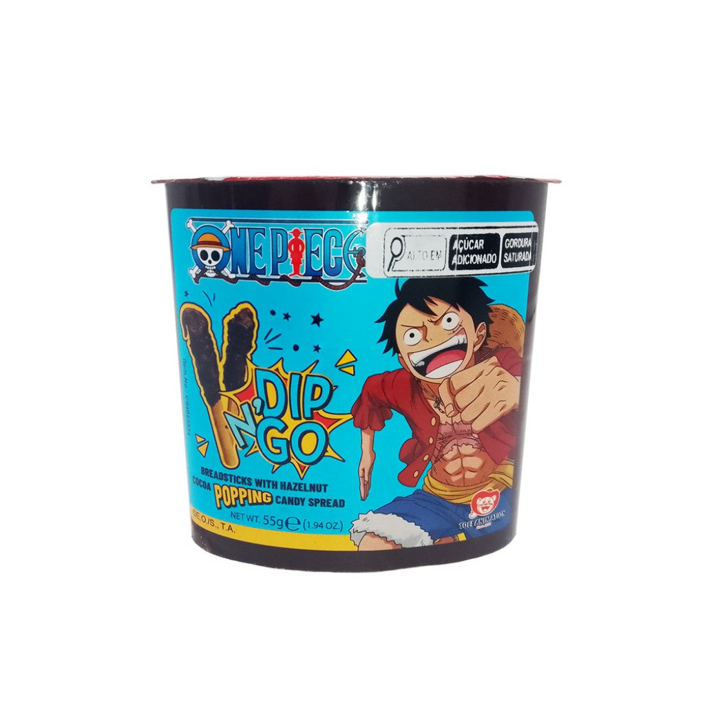 Sticks com Creme de Avela e Cacau com Balinhas Efervescentes ONE Piece 55g Dipn Go