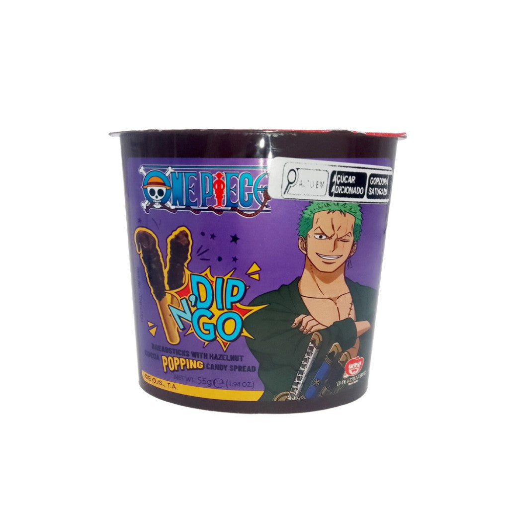 Sticks com Creme de Avela e Cacau com Balinhas Efervescentes ONE Piece 55g Dipn Go
