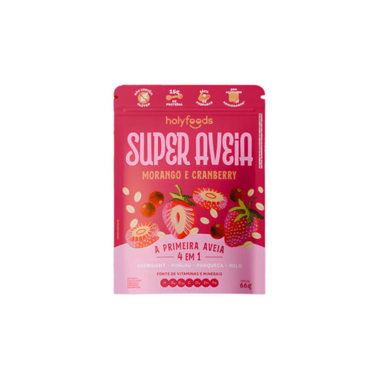 Super Aveia Morango com Cranberry 66g Holyfoods