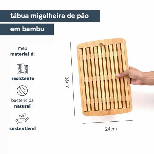 TABUA MIGALHEIRA DE PAO EM BAMBU 36X24CM OIKOS