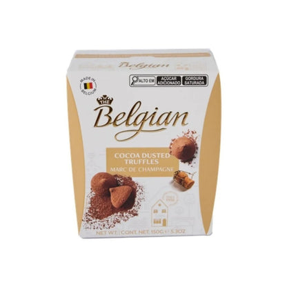 Trufa Sabor Champagne Coberta com Cacau em Pó 150g Belgian