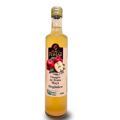 Vinagre de Maçã Orgânico Puro Pomar 500ml - Fermentação Natural e Sem Glúten