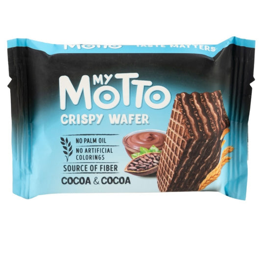 Wafer Cacau com Recheio de Cacau 30g - Motto