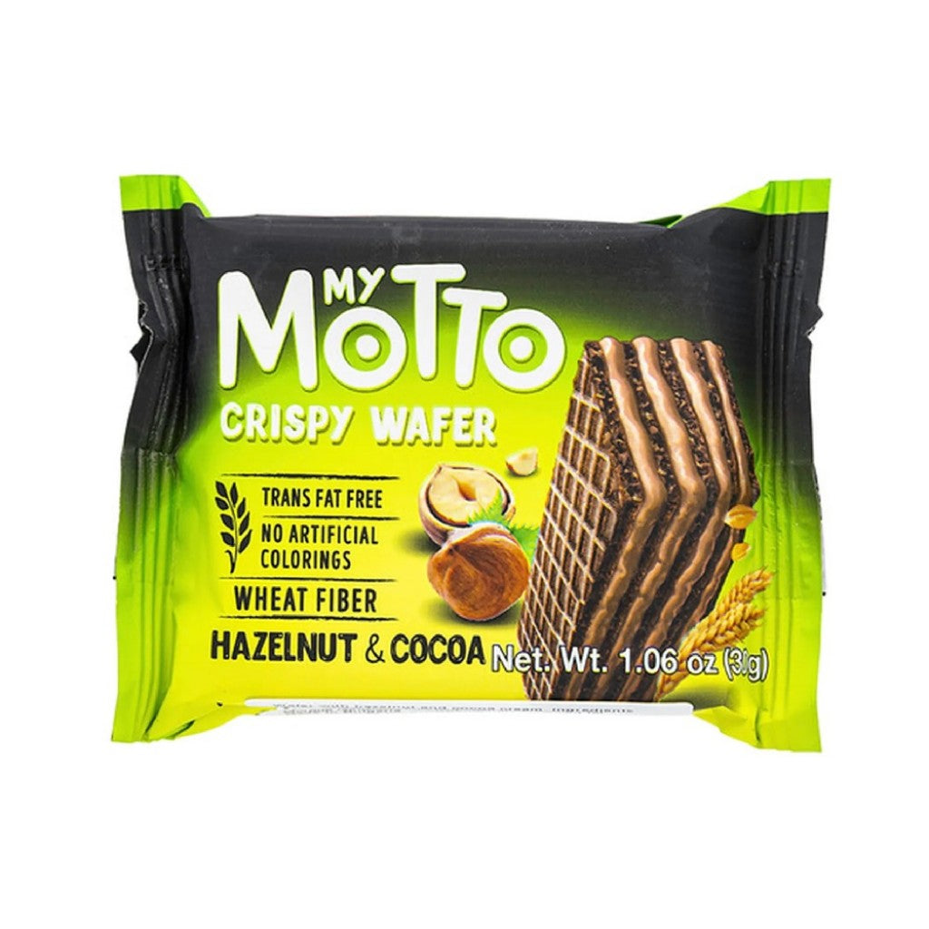 Wafer de Cacau com Recheio de Avela 30g – My Motto
