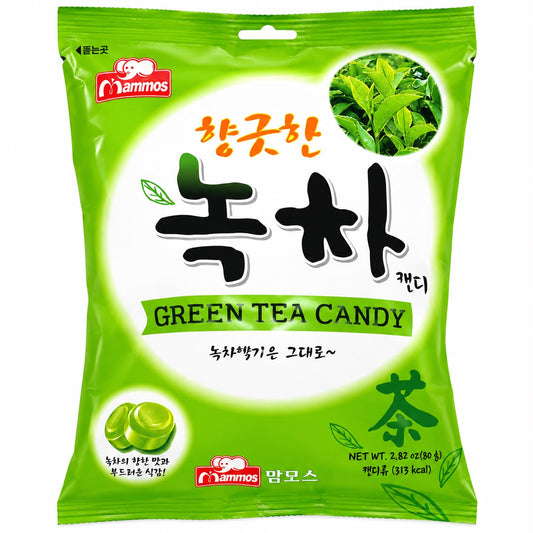 Bala de Chá Verde Mammos 100g - Importada Coreia do Sul