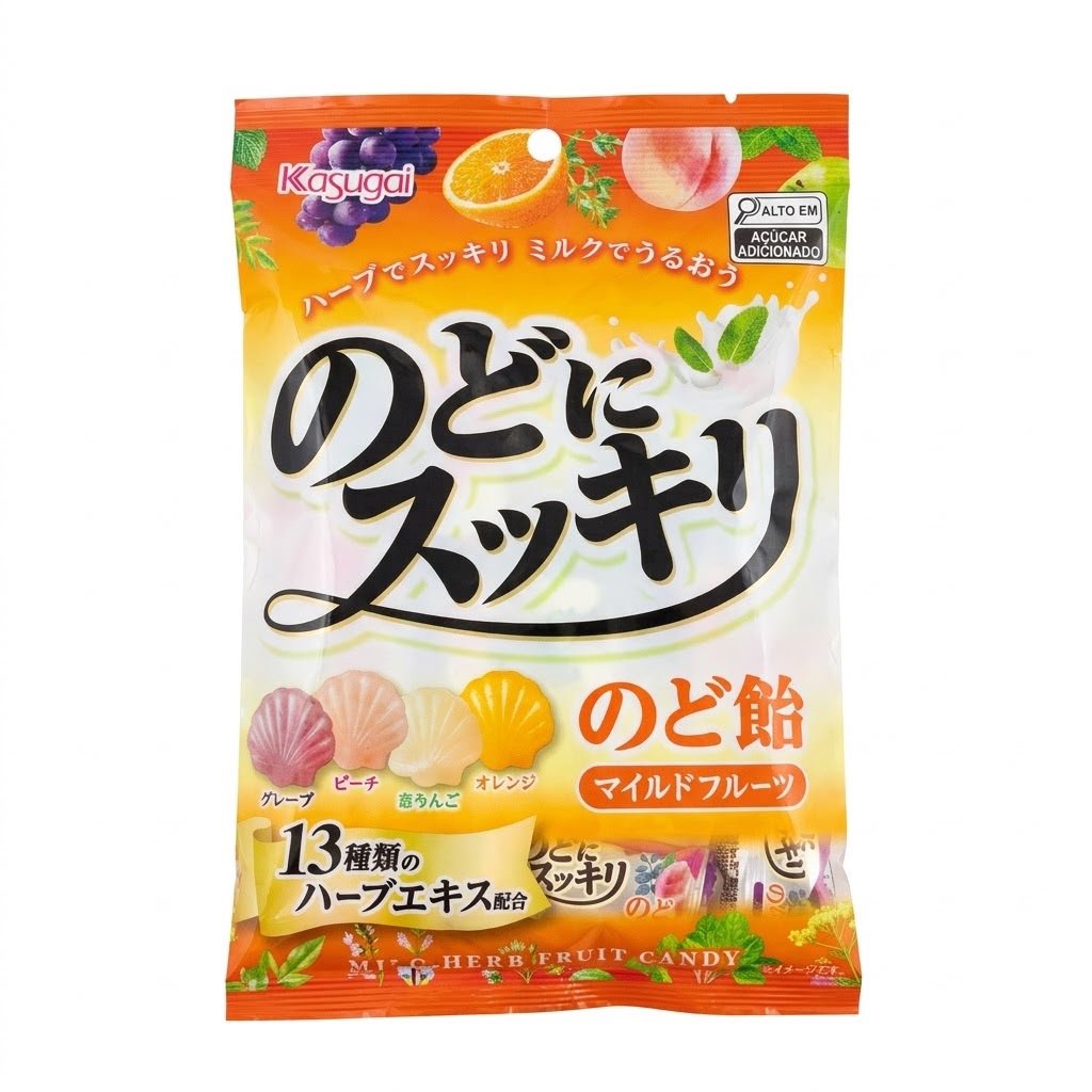 Bala Kasugai Menta e Frutas Sortidas 112g