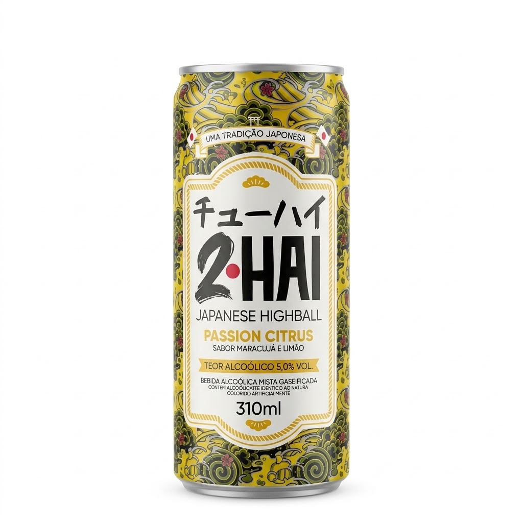 COQUETEL JAPONES SABOR MARACUJA E LIMAO 310ML 2HAI