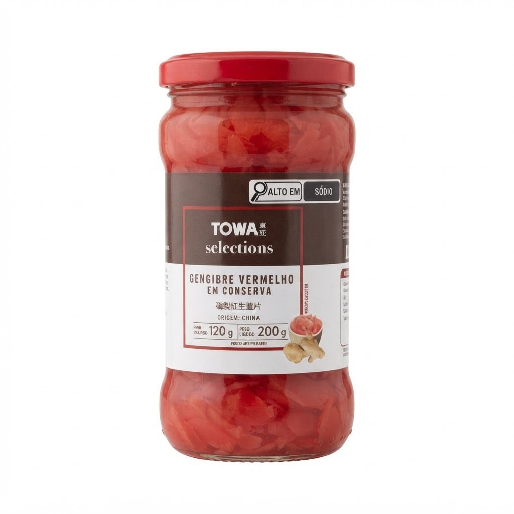 Gengibre Vermelho Laminado em Conserva 200g - Towa