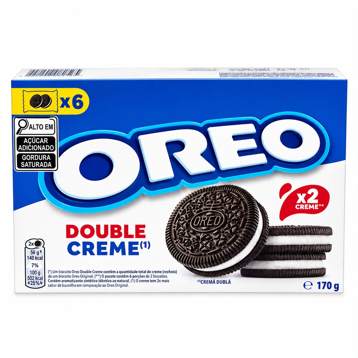 BISCOITO DE CHOCOLATE DUPLAMENTE RECHEADA COM CREME DE BAUNILHA 170G OREO