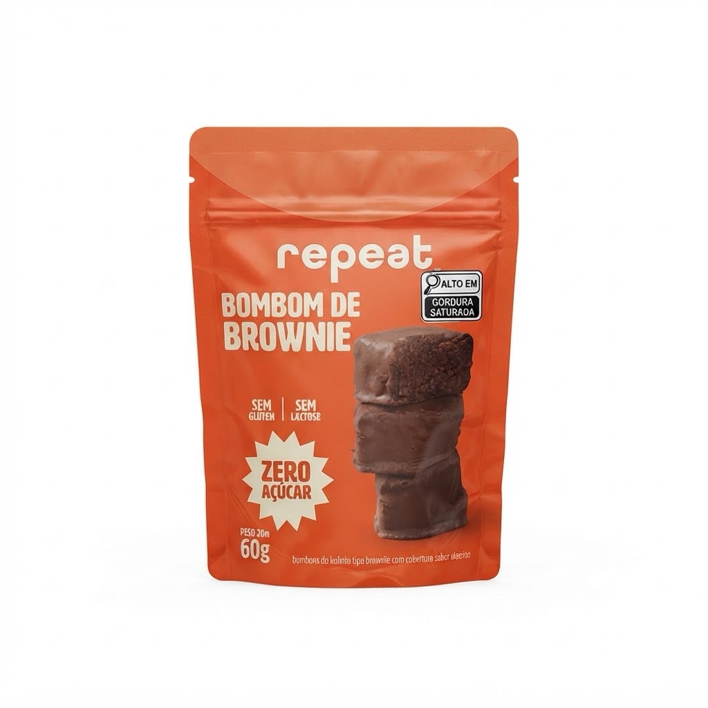 BOMBOM DE BROWNIE MEIO AMARGO POUCH 60G REPEAT