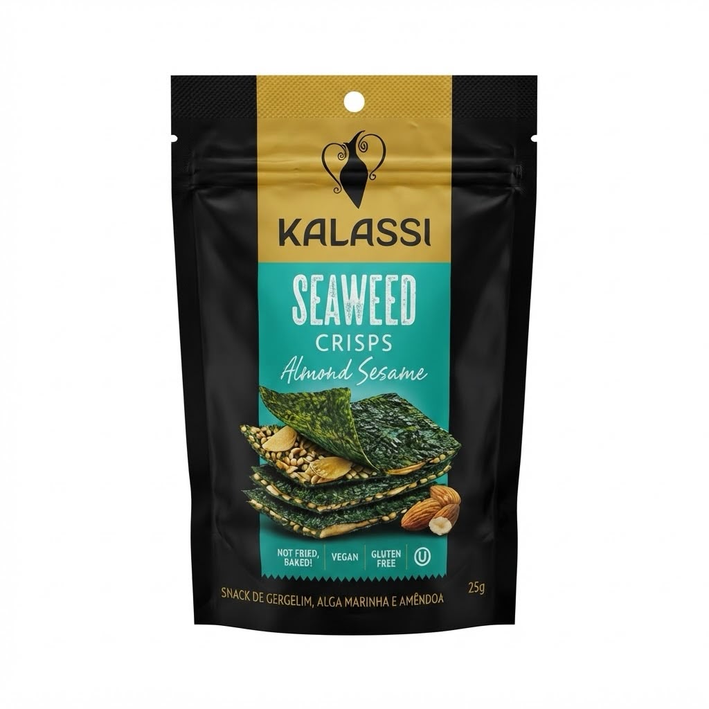 SNACK DE GERGELIM ALGA MARINHA E AMENDOA 25G KALASSI