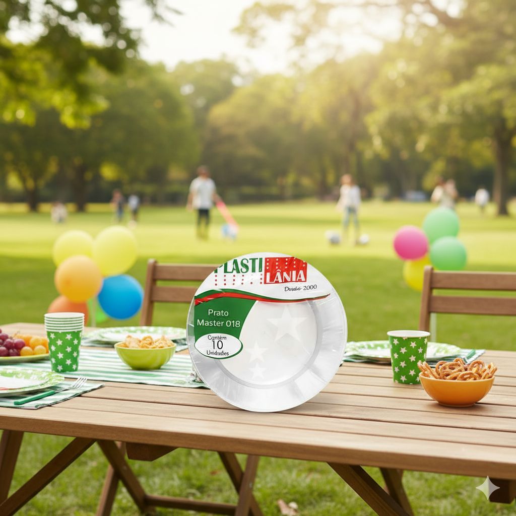 Prato Redondo em Acrílico 18cm com 10 Unidades Plastilânia