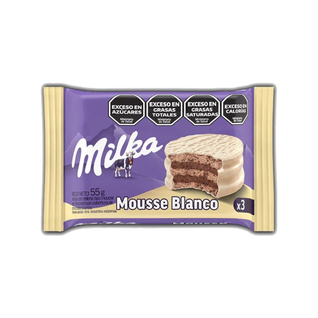Alfajor Mousse Coberto com Chocolate Branco 55g Milka