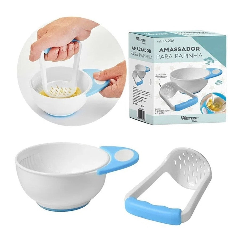 Amassador para Papinha Azul 15x6cm Western Baby