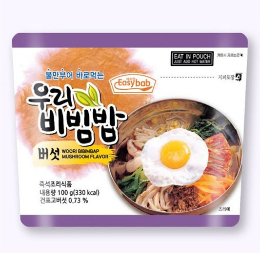 Arroz Instantâneo Desidratado Sabor Cogumelo Woori Bibimbap 100g Easybab